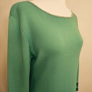 Joseph A Teal Long Sleeve Shirt with Sequins Size Large